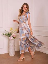 Milan Kiss Sukienka ze wzorem rozmiar: S. Sukienki damskie Milan Kiss, s, bez wzorów, z wiskozy, bez kołnierzyka, bez ramiączek, maxi, rozkloszowane. Za 208.99 zł.