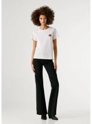 Pepe Jeans Koszulka "Brule" w kolorze białym rozmiar: M. Białe bluzki damskie Pepe Jeans, m, bez wzorów, z bawełny, bez kołnierzyka, bez ramiączek. Za 89.95 zł.