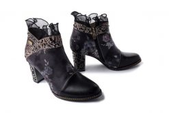 LAURA VITA 0006302 Ledao 11 noir, botki damskie. Czarne botki damskie Laura Vita, na zimę, z polaru, bez obcasa, na obcasie, bez zapięcia. Za 544.90 zł.