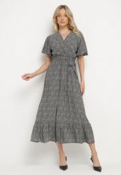 Czarna Bawełniana Kopertowa Sukienka Ozdobiona Paskiem Gulinea. Czarne sukienki damskie Born2be, na co dzień, na lato, l, z aplikacjami, z bawełny, eleganckie, bez kołnierzyka, bez ramiączek, midi, kopertowe. Za 59.99 zł.
