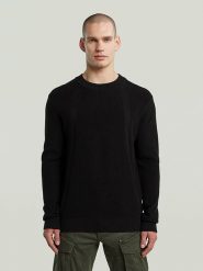 G-Star Sweter w kolorze czarnym rozmiar: L. Czarne swetry męskie G-Star, l, bez wzorów, z bawełny, bez kołnierzyka. Za 189.95 zł.