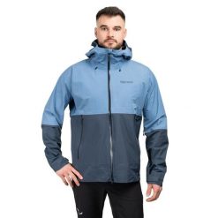 Kurtka trekkingowa męska Seeker GTX. Niebieskie kurtki męskie Marmot, m, bez wzorów, z hardshellu, sportowe, bez kaptura. W wyprzedaży za 1,617.10 zł.
