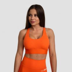 Biustonosz sportowy damski fitness regulowany pomarańczowy Limitless. Brązowe biustonosze sportowe damskie GYMBEAM, bez wzorów, z elastanu. Za 85.90 zł.