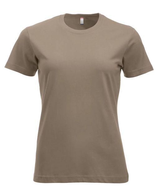 Clique New Classic-T Women Koszulka bawełniana – krój contemporary – caffe latte. Brązowe t-shirty damskie CLIQUE, xs, bez wzorów, z bawełny, bez kołnierzyka. Za 104.58 zł.
