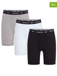 Reebok Bokserki (3 pary) "Hogan" w kolorze czarnym, białym i szarym rozmiar: XL. Białe bokserki męskie Reebok, bez wzorów. Za 56.99 zł.