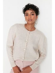 Trendyol Kardigan w kolorze kremowym rozmiar: S. Brązowe kardigany damskie Trendyol, s, bez wzorów. Za 78.99 zł.