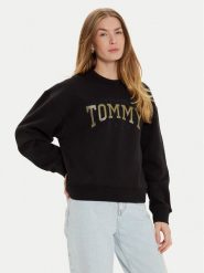 Tommy Jeans Bluza Varsity DW0DW19845 Czarny Boxy Fit. Czarne bluzy bez kaptura damskie Tommy Jeans, s, z bawełny. Za 369.99 zł.