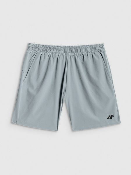 4F Spodenki treningowe szybkoschnące męskie - szare XXL. Szare szorty męskie 4f, z dzianiny, bez kołnierzyka. Za 99.99 zł.