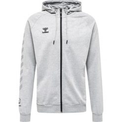 Bawełniana bluza z kapturem zapinana na zamek Hummel Move Grid. Niebieskie bluzy sportowe męskie HUMMEL, bez wzorów, z bawełny, sportowe, bez kołnierzyka, bez ramiączek. Za 281.50 zł.