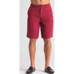 BORDOWE SZORTY EMPORIO ARMANI - Bordowy. Czerwone szorty męskie Emporio Armani, bez wzorów. Za 287.60 zł.