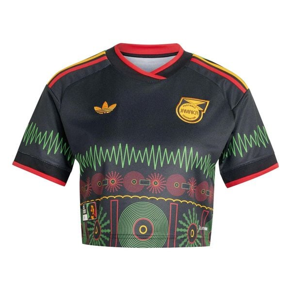 Krótkie spodenki wyjazdowe damskie Jamajka Coupe du Monde 2026. Czarne spodenki sportowe damskie Adidas, bez wzorów, z materiału, eleganckie. Za 417.60 zł.