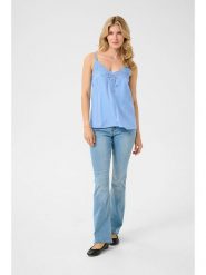 Cream Top "Anna" w kolorze błękitnym rozmiar: 46. Niebieskie topy damskie Cream, bez wzorów, z koronki, bez kołnierzyka. Za 83.42 zł.