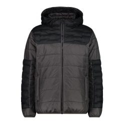 Kurtka puchowa z kapturem z poliestru CMP. Szare kurtki męskie CMP, m, bez wzorów, z puchu, z kapturem. Za 670.00 zł.