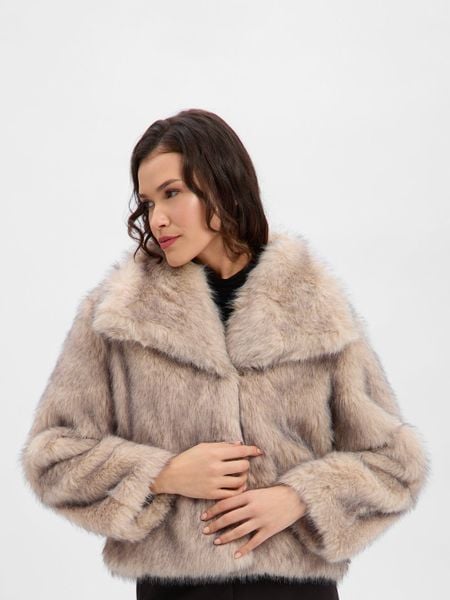 Noisy May kurtka ze sztucznego futra - NMMoira Kobiety beżowy|szary, XL. Brązowe kurtki damskie Noisy may, xl, bez wzorów, bez kaptura. Za 329.95 zł.
