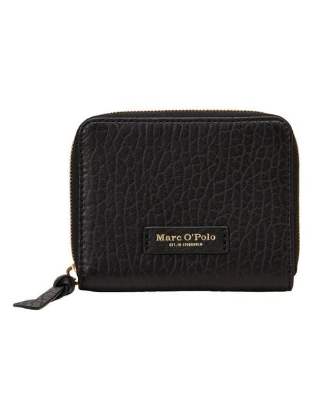 Marc O´Polo Skórzany portfel w kolorze czarnym - 11 x 13 x 3 cm rozmiar: onesize. Czarne portfele damskie bez wzorów, z materiału. Za 157.32 zł.