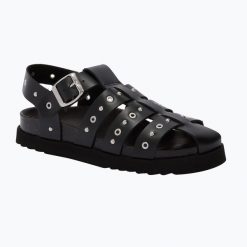 Sandały damskie Scholl Beatriz Fisherman Ring Leather. Czarne sandały damskie Scholl, bez wzorów, ze skóry, bez obcasa. Za 639.99 zł.