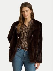 LAUREN RALPH LAUREN Futro 297P04117002 Brązowy Regular Fit. Brązowe futra damskie Lauren Ralph Lauren, l. Za 1,499.00 zł.