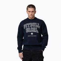 Bluza męska Pitbull So Cal Crewneck. Niebieskie bluzy bez kaptura męskie PITBULL, l, z bawełny. Za 149.99 zł.