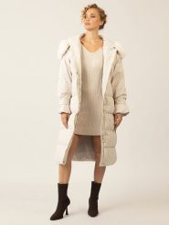 APART Płaszcz zimowy w kolorze kremowym rozmiar: 42. Brązowe płaszcze damskie Apart, na zimę, bez wzorów, z puchu. Za 594.39 zł.