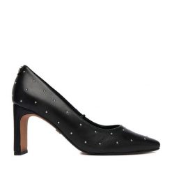 Czółenka Nine West. Czarne czółenka damskie Nine West, bez wzorów, bez obcasa. Za 249.99 zł.