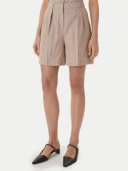 HUGO Top Copale 50560007 Beżowy Slim Fit. Brązowe topy damskie Hugo, bez wzorów, z bawełny, bez ramiączek. Za 859.99 zł.