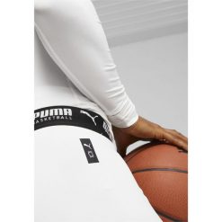 Męskie spodenki do koszykówki Hoops Team PUMA White. Białe szorty męskie Puma, bez kołnierzyka. Za 199.00 zł.