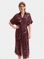 Desigual Sukienka koszulowa Candela 24SWVW41 Czarny Loose Fit. Czarne sukienki damskie Desigual, l, bez wzorów, z wiskozy, bez kołnierzyka, bez ramiączek, koszulowe. Za 339.99 zł.