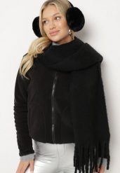 Czarna Welurowa Bluza na Suwak Asiyana. Czarne bluzy bez kaptura damskie Born2be, l, z weluru. Za 69.99 zł.