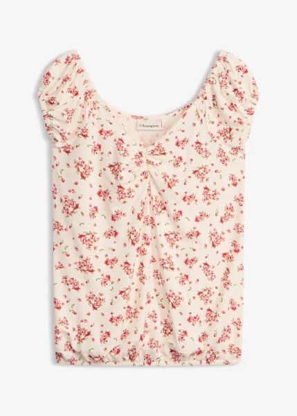 T-shirt z mieszanki wiskozy. Białe t-shirty damskie bonprix, bez wzorów, z wiskozy, bez kołnierzyka. Za 37.99 zł.