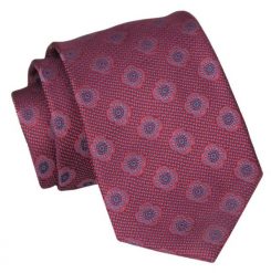 Krawat - ALTIES - Czerwony, Grochy Duże. Czerwone krawaty i muchy męskie Alties, bez wzorów, z tkaniny, eleganckie. Za 49.00 zł.