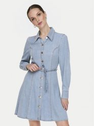 JDY Sukienka jeansowa Kamma 15338892 Błękitny Standard Fit. Niebieskie sukienki damskie JDY, s, bez wzorów, z bawełny, bez kołnierzyka, bez ramiączek. Za 139.99 zł.