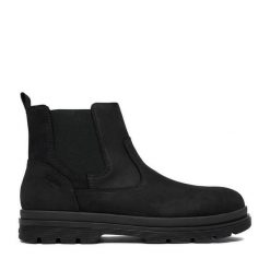 Botki Rieker. Czarne buty zimowe męskie Rieker, bez zapięcia. Za 449.99 zł.
