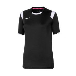 Damska koszulka Mizuno Basic. Czarne t-shirty damskie Mizuno, xl, bez wzorów, z materiału, bez kołnierzyka. Za 176.50 zł.