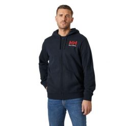 Bluza z kapturem z pełnym zamkiem błyskawicznym Helly Hansen Logo. Niebieskie bluzy z kapturem męskie Helly Hansen, m. Za 420.50 zł.