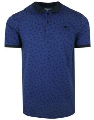 Koszulka POLO, Granatowa w Listki, Krótki Rękaw, Męska, z Nadrukiem. Niebieskie koszulki polo męskie Porthal, m, bez wzorów, z bawełny, bez ramiączek. Za 145.00 zł.