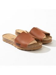 Sunbay Klapki "Djeelia" w kolorze jasnobrązowym rozmiar: 37. Brązowe klapki damskie Sunbay, bez wzorów, bez obcasa. Za 118.56 zł.
