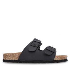 Klapki CRUZ. Czarne klapki damskie CRUZ, bez wzorów, bez obcasa. Za 119.99 zł.