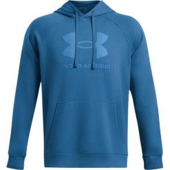 Bluza sportowa męska Under Armour Rival. Niebieskie bluzy sportowe męskie Under Armour, bez wzorów, sportowe, bez kołnierzyka, bez ramiączek. Za 371.00 zł.
