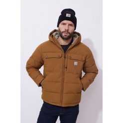 Kurtka zimowa męska Carhartt Montana puchowa. Brązowe kurtki męskie Carhartt, na zimę, l, bez wzorów, z puchu, sportowe, bez kaptura. Za 751.99 zł.