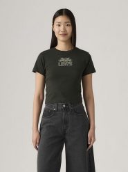 Levi's Koszulka w kolorze czarnym rozmiar: L. Czarne bluzki damskie Levi's, l, bez wzorów, z bawełny, bez kołnierzyka. Za 79.03 zł.