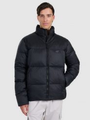 4F Kurtka puchowa z wypełnieniem syntetycznym męska - czarna XL. Czarne kurtki męskie 4f, na zimę, m, bez wzorów, z materiału, bez kaptura. Za 349.99 zł.