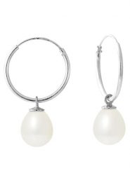 Pearline Srebrne kolczyki-kreole z perłami rozmiar: onesize. Białe kolczyki damskie Pearline, z perłą, srebrne. Za 217.99 zł.