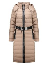 Geographical Norway Płaszcz pikowany "Eleonor" w kolorze beżowym rozmiar: L. Brązowe płaszcze damskie Geographical Norway, l, bez wzorów, z tkaniny. Za 424.06 zł.