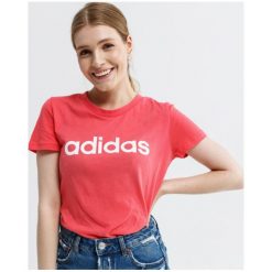 Adidas Koszulka Ss W E Lin Slim T , różowy, rozmiar L. Czerwone t-shirty damskie Adidas, l, z aplikacjami, z bawełny, bez kołnierzyka. Za 79.99 zł.