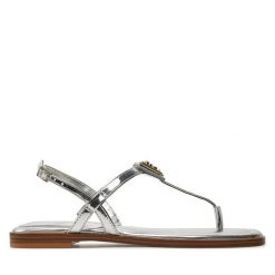 Sandały Guess. Szare sandały damskie Guess, z aplikacjami, bez obcasa, na płaskiej podeszwie. Za 499.99 zł.