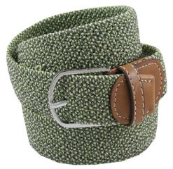 Pleciony Pasek Elastyczny, Casualowy, Parciany -ALTIES - Zielony Melanż. Zielone paski męskie Alties, bez wzorów, z elastanu. Za 59.00 zł.