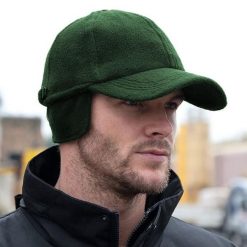 Czapka Baseballowa Active Winter Fleece. Niebieskie czapki męskie RESULT, bez wzorów, z materiału. Za 49.99 zł.