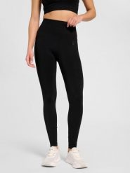 Damskie legginsy Hummel. Czarne legginsy sportowe damskie HUMMEL, m, bez wzorów, z materiału, do biegania. Za 130.50 zł.