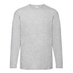 Koszulka Z Długim Rękawem Dla Dorosłych Unisex Valueweight. Szare bluzki damskie Fruit of the Loom, l, bez wzorów, bez kołnierzyka. Za 49.99 zł.