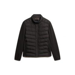 Kurtka Superdry Popper Softshell. Czarne kurtki męskie Superdry., xl, z aplikacjami, z softshellu, bez kaptura. Za 414.75 zł.
